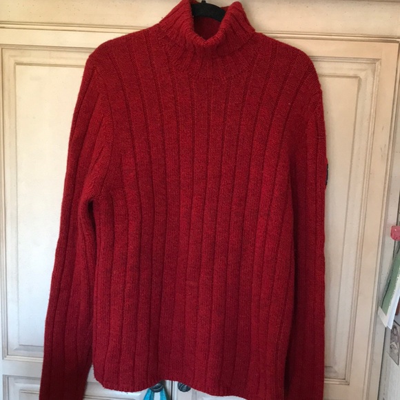 red mens turtleneck sweater